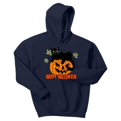 Black Cat Pumpkin Halloween Day Sublimation Retro Halloween Kids Hoodie