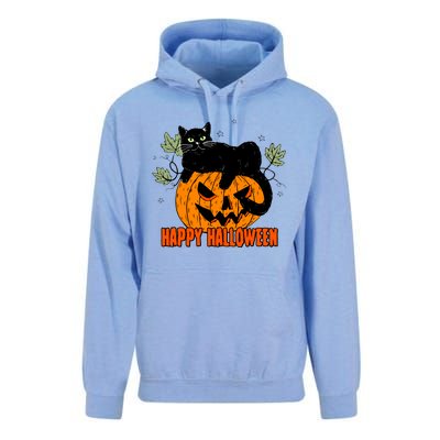 Black Cat Pumpkin Halloween Day Sublimation Retro Halloween Unisex Surf Hoodie