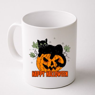 Black Cat Pumpkin Halloween Day Sublimation Retro Halloween Coffee Mug