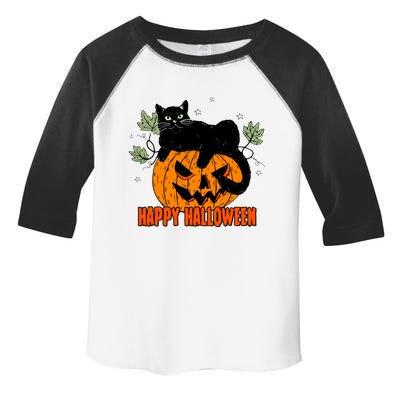 Black Cat Pumpkin Halloween Day Sublimation Retro Halloween Toddler Fine Jersey T-Shirt