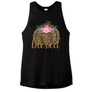 Blessed Cheetah Pumpkin October Ladies PosiCharge Tri-Blend Wicking Tank