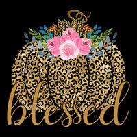 Blessed Cheetah Pumpkin October Button
