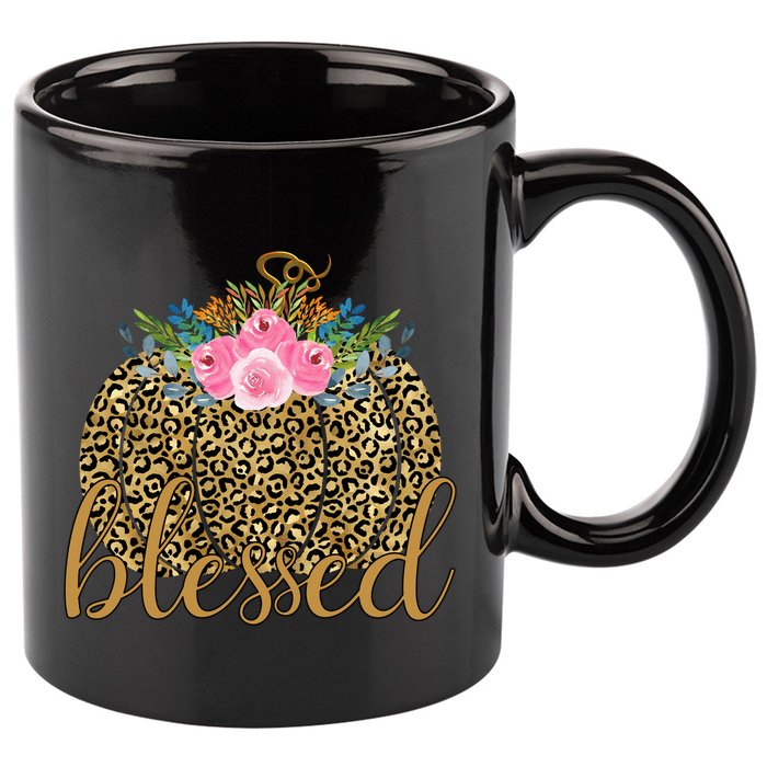 Blessed Cheetah Pumpkin October 11oz C Handle Ceramic Mug