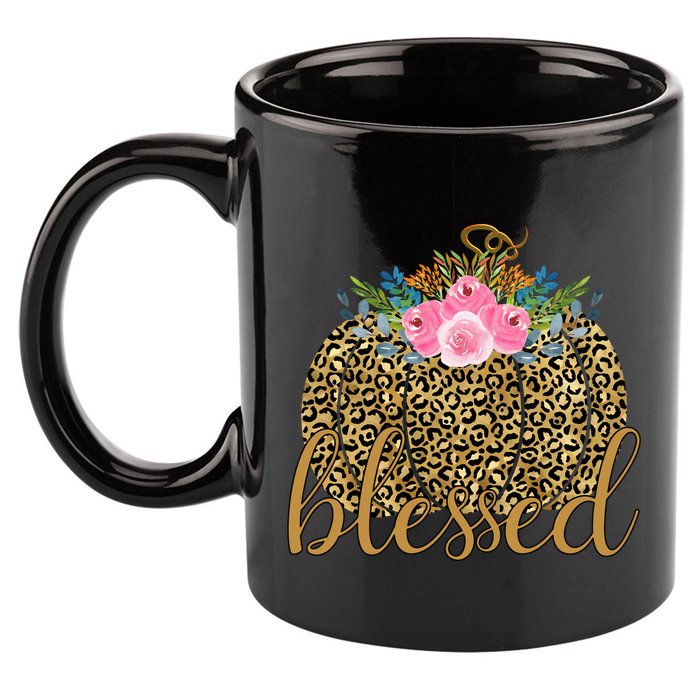 Blessed Cheetah Pumpkin October 11oz C Handle Ceramic Mug