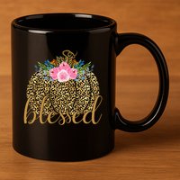 Blessed Cheetah Pumpkin October 11oz C Handle Ceramic Mug