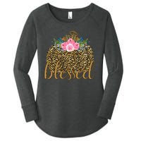 Blessed Cheetah Pumpkin October Women's Perfect Tri Tunic Long Sleeve Shirt