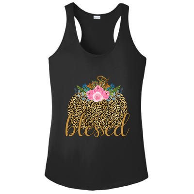 Blessed Cheetah Pumpkin October Ladies PosiCharge Competitor Racerback Tank