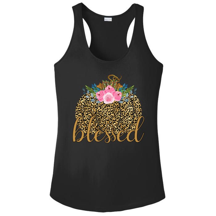 Blessed Cheetah Pumpkin October Ladies PosiCharge Competitor Racerback Tank