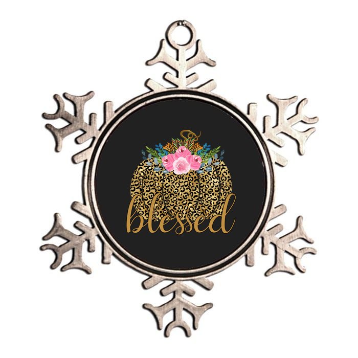 Blessed Cheetah Pumpkin October Metallic Star Ornament