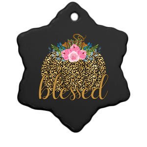 Blessed Cheetah Pumpkin October Ceramic Star Ornament