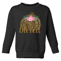 Blessed Cheetah Pumpkin October Toddler Sweatshirt