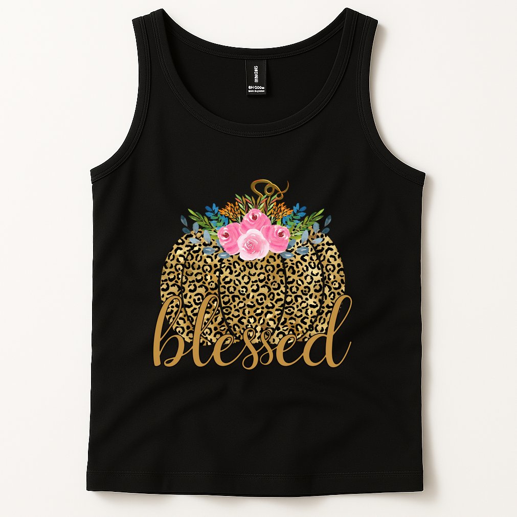 Blessed Cheetah Pumpkin October Tank Top
