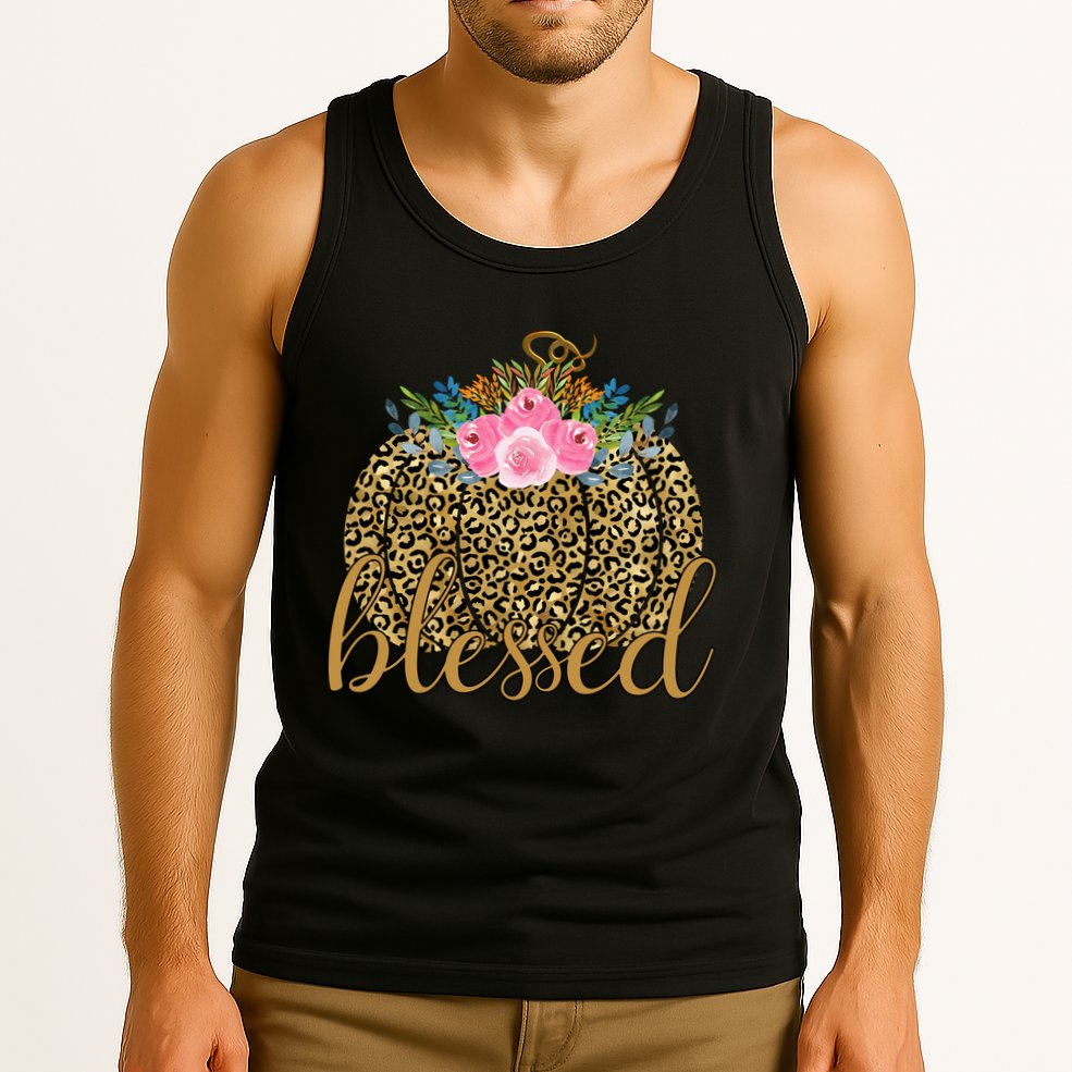 Blessed Cheetah Pumpkin October Tank Top