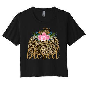 Blessed Cheetah Pumpkin October Women's Crop Top Tee