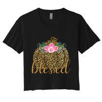 Blessed Cheetah Pumpkin October Women's Crop Top Tee