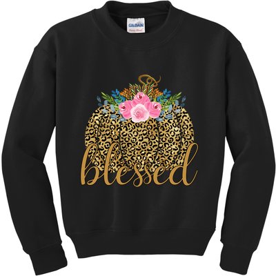 Blessed Cheetah Pumpkin October Kids Sweatshirt