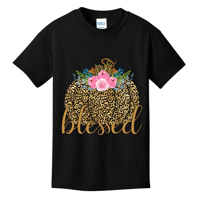 Blessed Cheetah Pumpkin October Kids T-Shirt