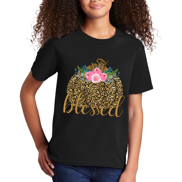 Blessed Cheetah Pumpkin October Kids T-Shirt