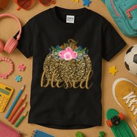 Blessed Cheetah Pumpkin October Kids T-Shirt