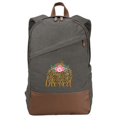 Blessed Cheetah Pumpkin October Cotton Canvas Backpack