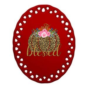 Blessed Cheetah Pumpkin October Ceramic Oval Ornament