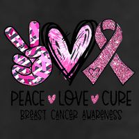 Breast Cancer Peace Love Cure Pink Ribbon Awareness Hat