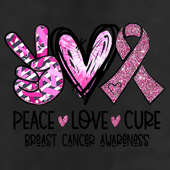 Breast Cancer Peace Love Cure Pink Ribbon Awareness Hat