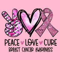 Breast Cancer Peace Love Cure Pink Ribbon Awareness Toddler T-Shirt