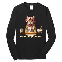 Babushka Cat Pierogi Making Polish Cat Long Sleeve Shirt