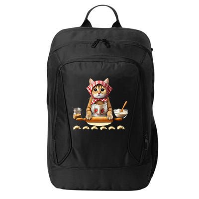 Babushka Cat Pierogi Making Polish Cat City Backpack