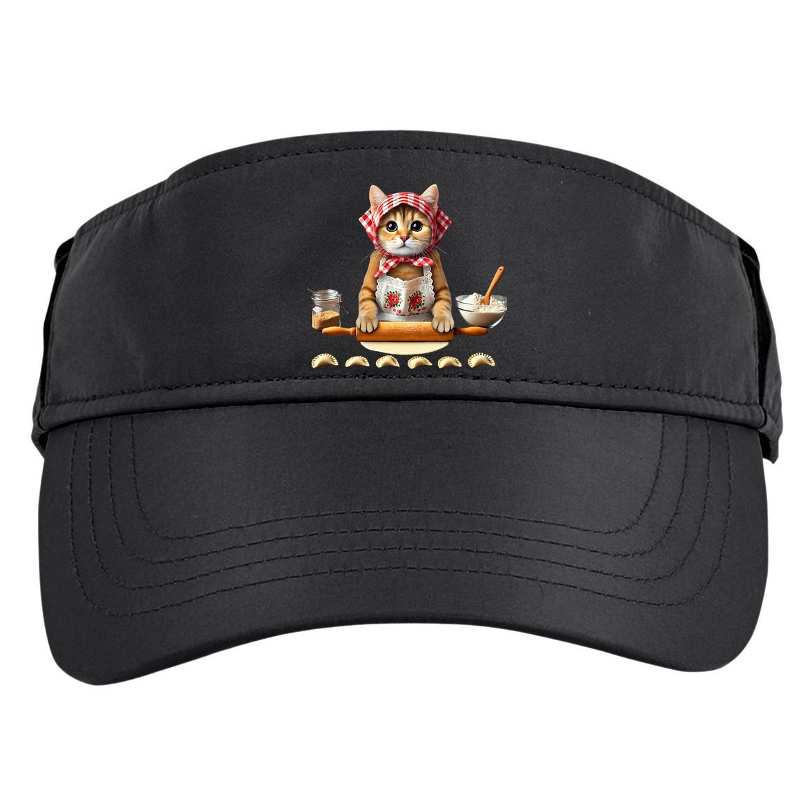 Babushka Cat Pierogi Making Polish Cat Adult Drive Performance Visor