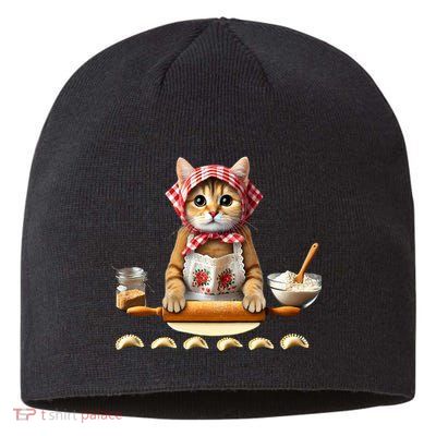 Babushka Cat Pierogi Making Polish Cat Sustainable Beanie