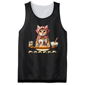 Babushka Cat Pierogi Making Polish Cat Mesh Reversible Basketball Jersey Tank