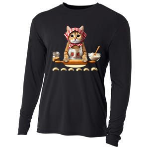 Babushka Cat Pierogi Making Polish Cat Cooling Performance Long Sleeve Crew