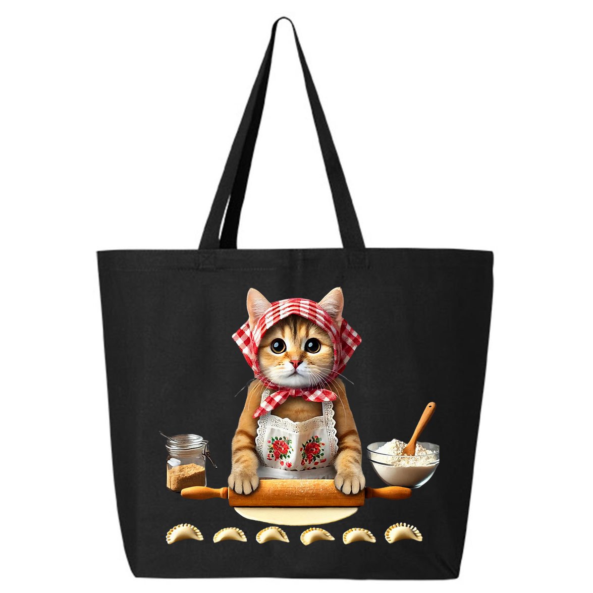 Babushka Cat Pierogi Making Polish Cat 25L Jumbo Tote