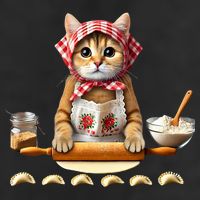 Babushka Cat Pierogi Making Polish Cat 25L Jumbo Tote