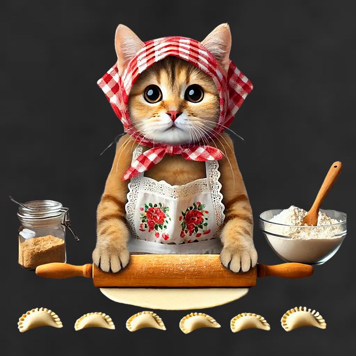 Babushka Cat Pierogi Making Polish Cat 25L Jumbo Tote