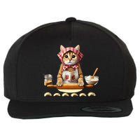 Babushka Cat Pierogi Making Polish Cat Wool Snapback Cap