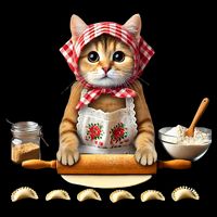 Babushka Cat Pierogi Making Polish Cat Wool Snapback Cap
