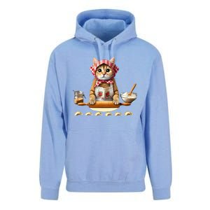 Babushka Cat Pierogi Making Polish Cat Unisex Surf Hoodie