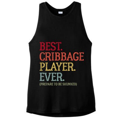Best Cribbage Player Ever Prepare To Be Skunked Vintage Ladies PosiCharge Tri-Blend Wicking Tank