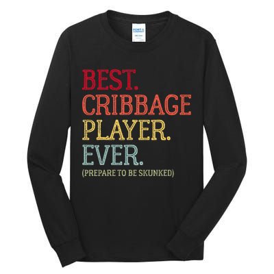 Best Cribbage Player Ever Prepare To Be Skunked Vintage Tall Long Sleeve T-Shirt