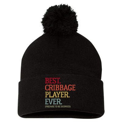 Best Cribbage Player Ever Prepare To Be Skunked Vintage Pom Pom 12in Knit Beanie
