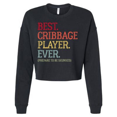 Best Cribbage Player Ever Prepare To Be Skunked Vintage Cropped Pullover Crew
