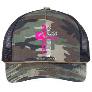 Breast Cancer Pink Ribbon Survivor For Christian Cross Retro Rope Trucker Hat Cap