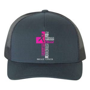 Breast Cancer Pink Ribbon Survivor For Christian Cross Yupoong Adult 5-Panel Trucker Hat