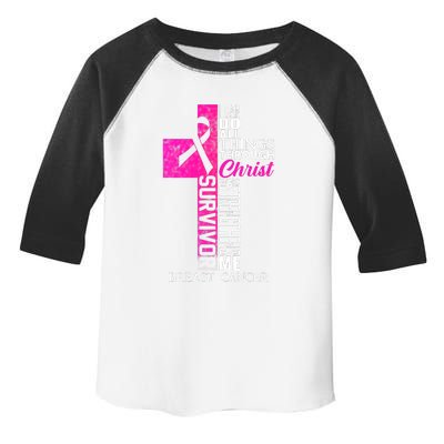 Breast Cancer Pink Ribbon Survivor For Christian Cross Toddler Fine Jersey T-Shirt