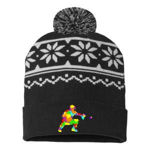 Baseball Catcher Player USA-Made Snowflake Beanie