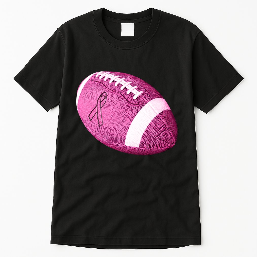Breast Cancer Pink Football Tall T-Shirt