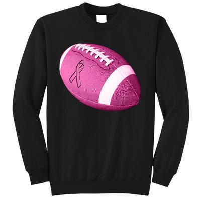 Breast Cancer Pink Football Tall Sweatshirt